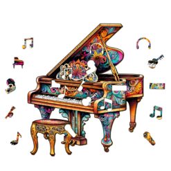 Alternative view of Wooden Jigsaw Puzzle- Touching piano