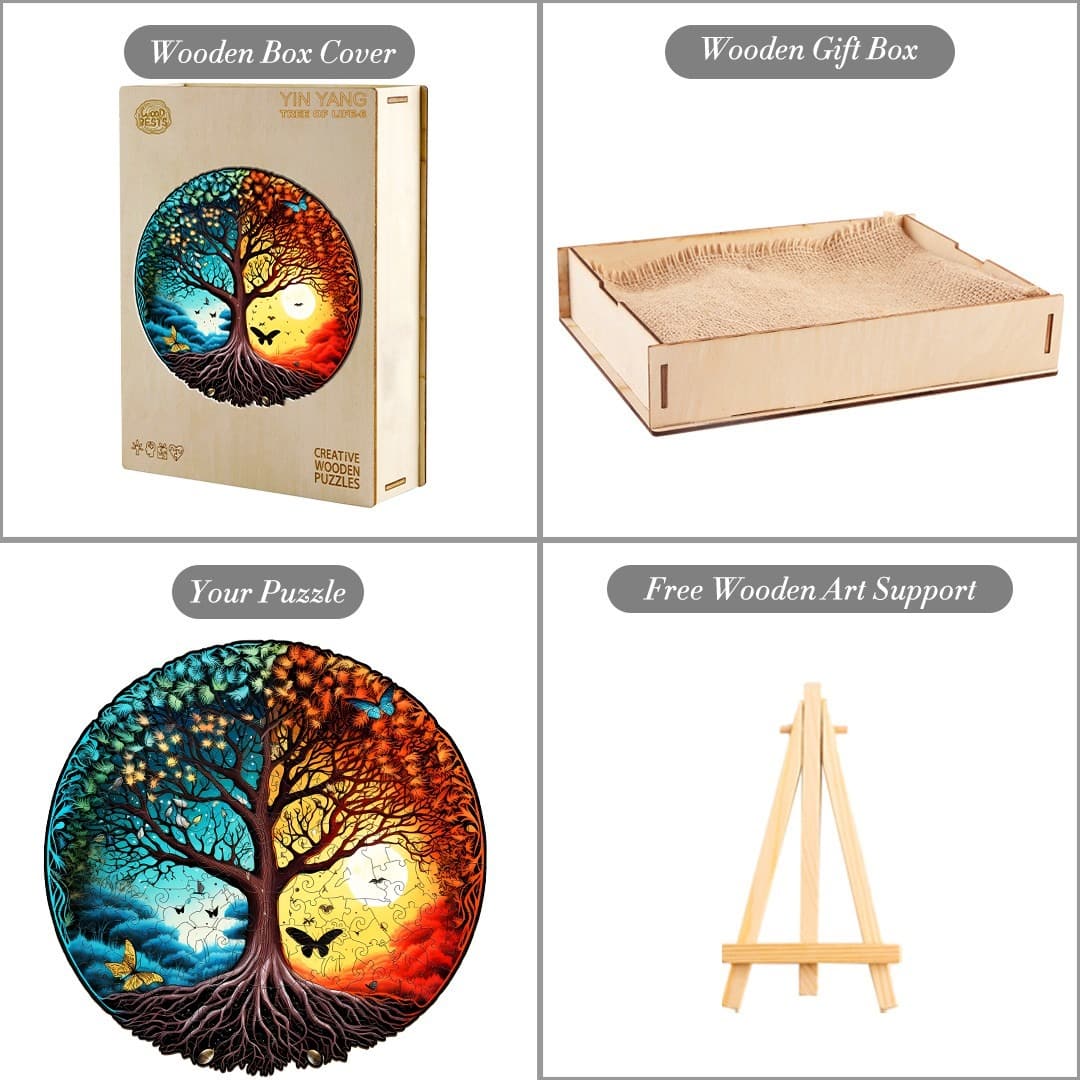 Wooden Jigsaw Puzzle- YIN YANG TREE OF LIFE-6 - Image 6