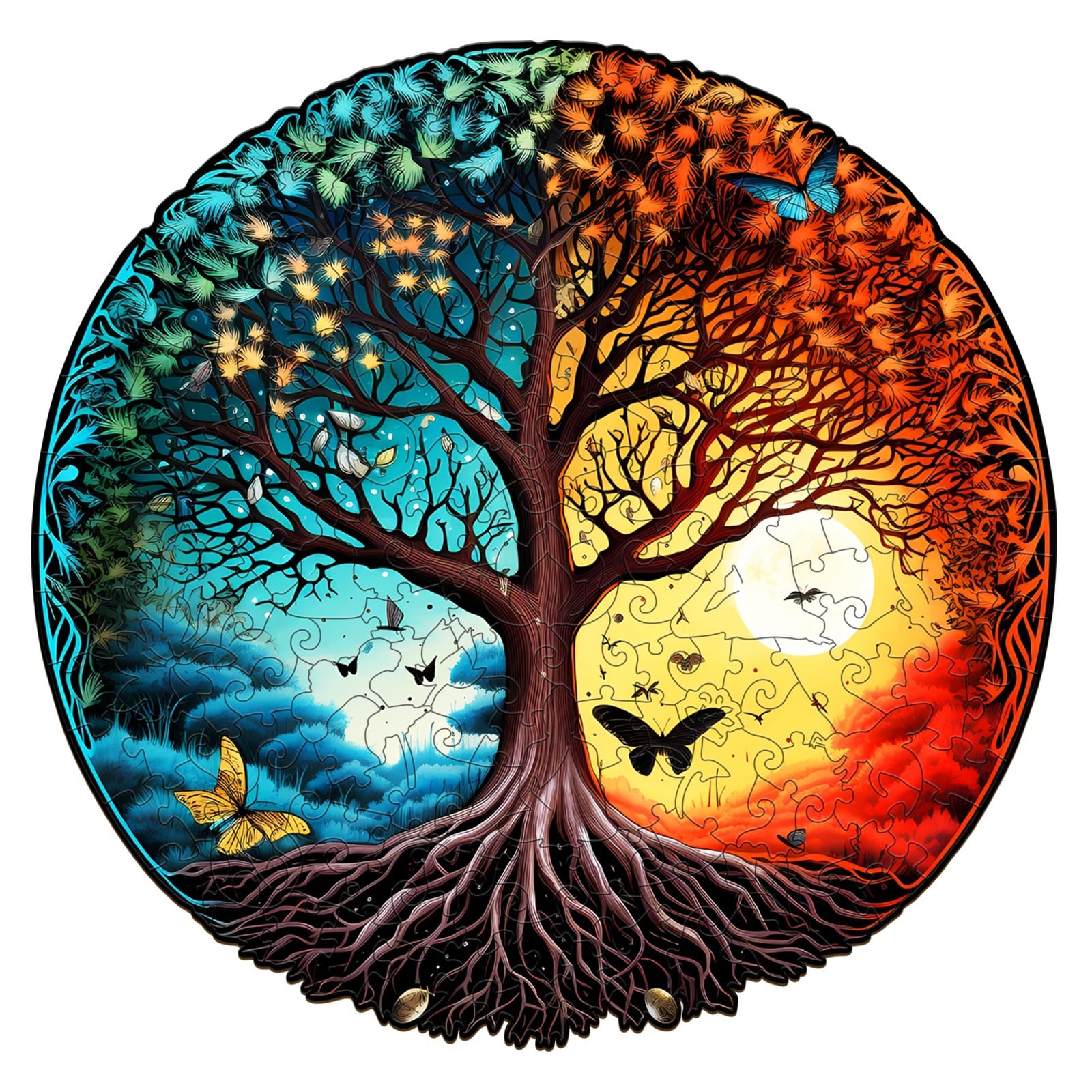 Wooden Jigsaw Puzzle- YIN YANG TREE OF LIFE-6