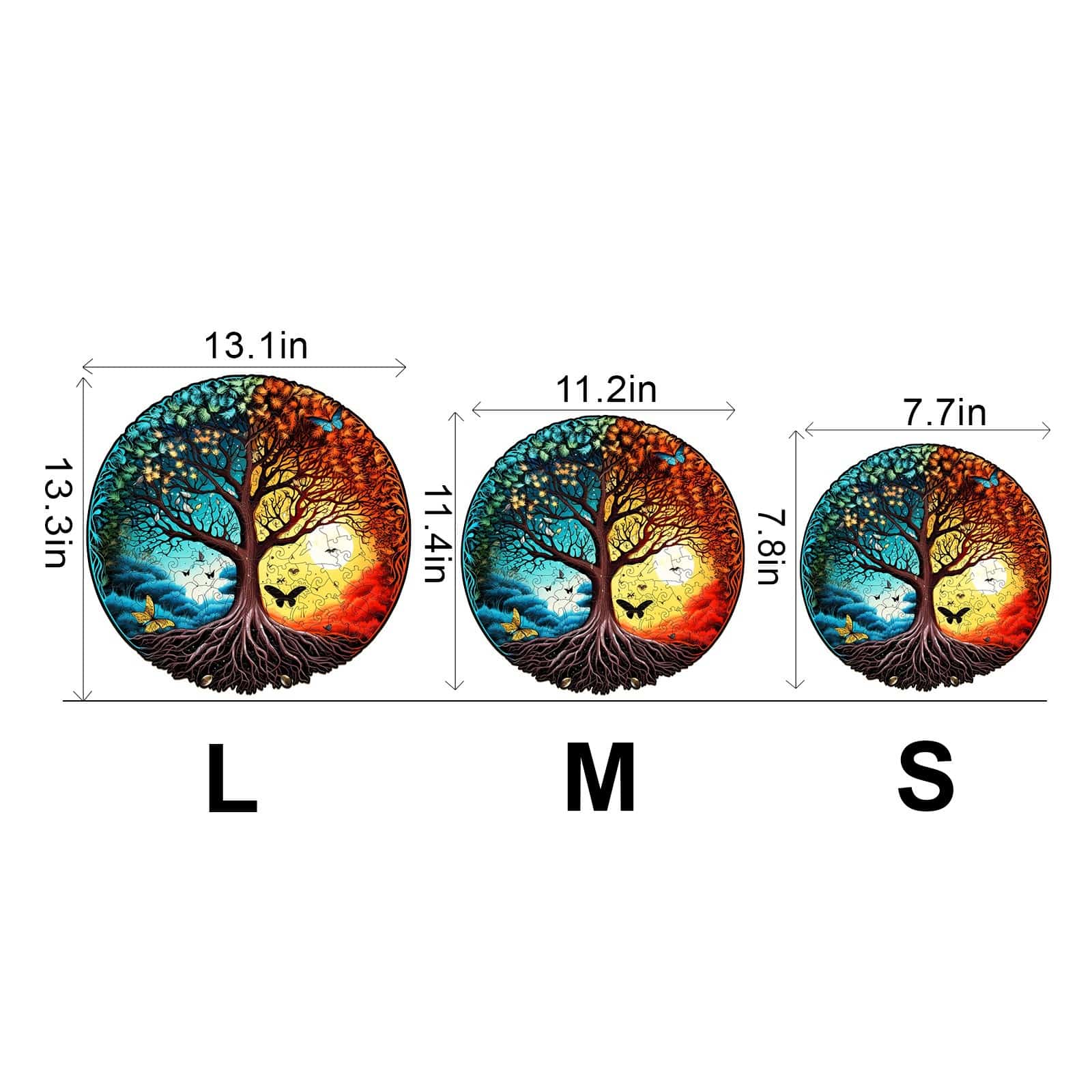 Wooden Jigsaw Puzzle- YIN YANG TREE OF LIFE-6 - Image 3