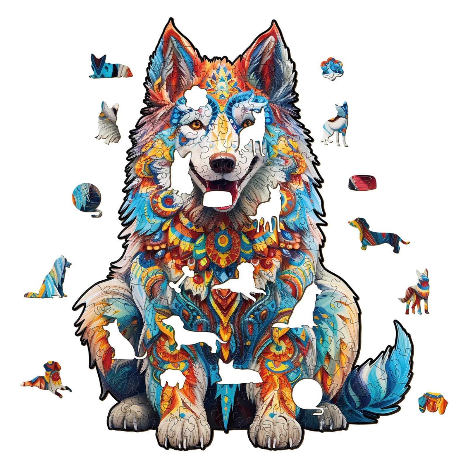 Wooden Jigsaw Puzzle-Alaskan Malamute - Image 2