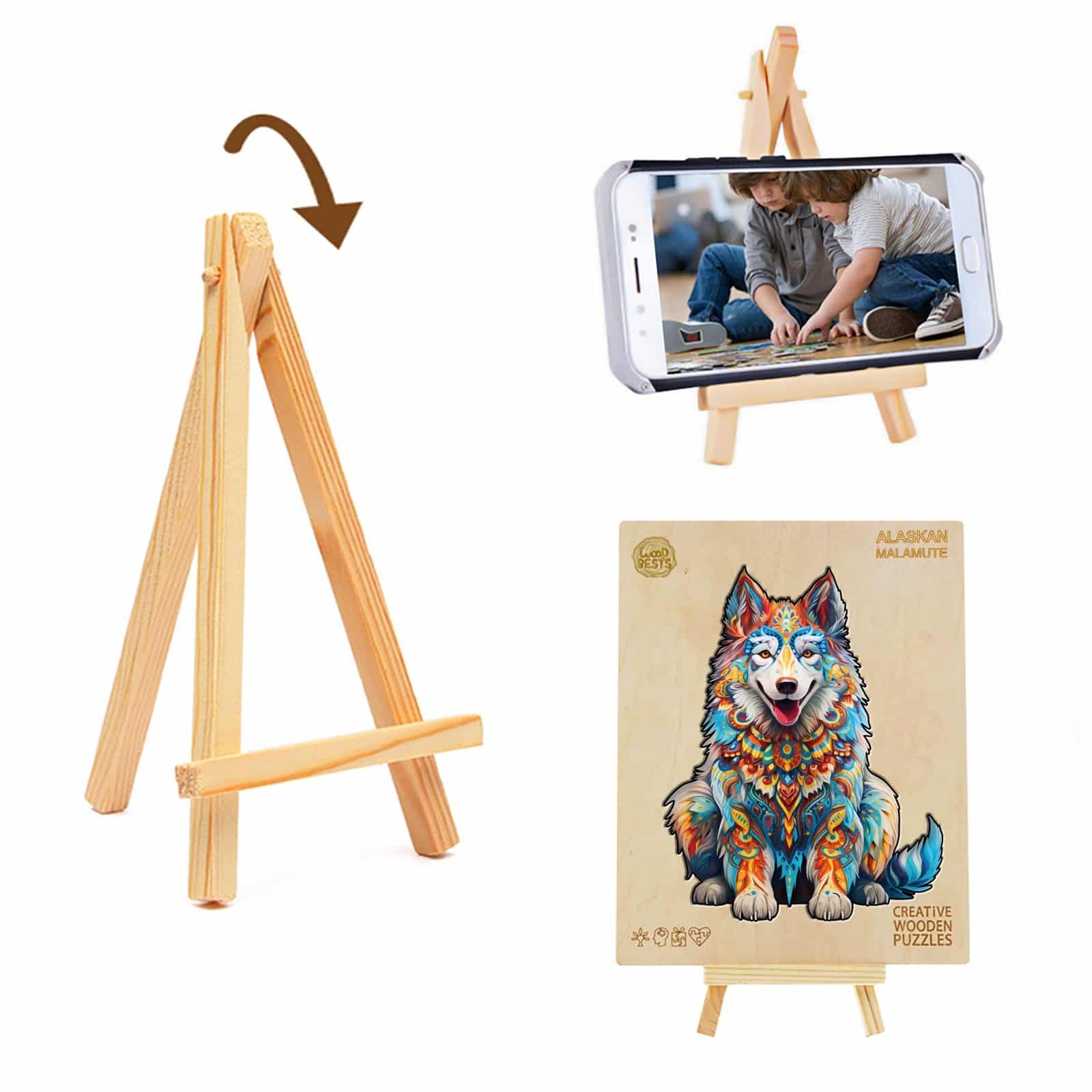 Wooden Jigsaw Puzzle-Alaskan Malamute - Image 6