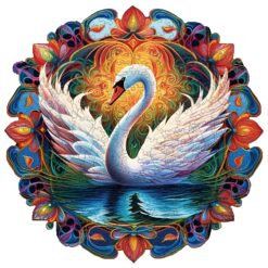 Wooden Jigsaw Puzzle-Beautiful swan1