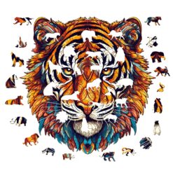 Alternative view of Wooden Jigsaw Puzzle-Brave Tiger