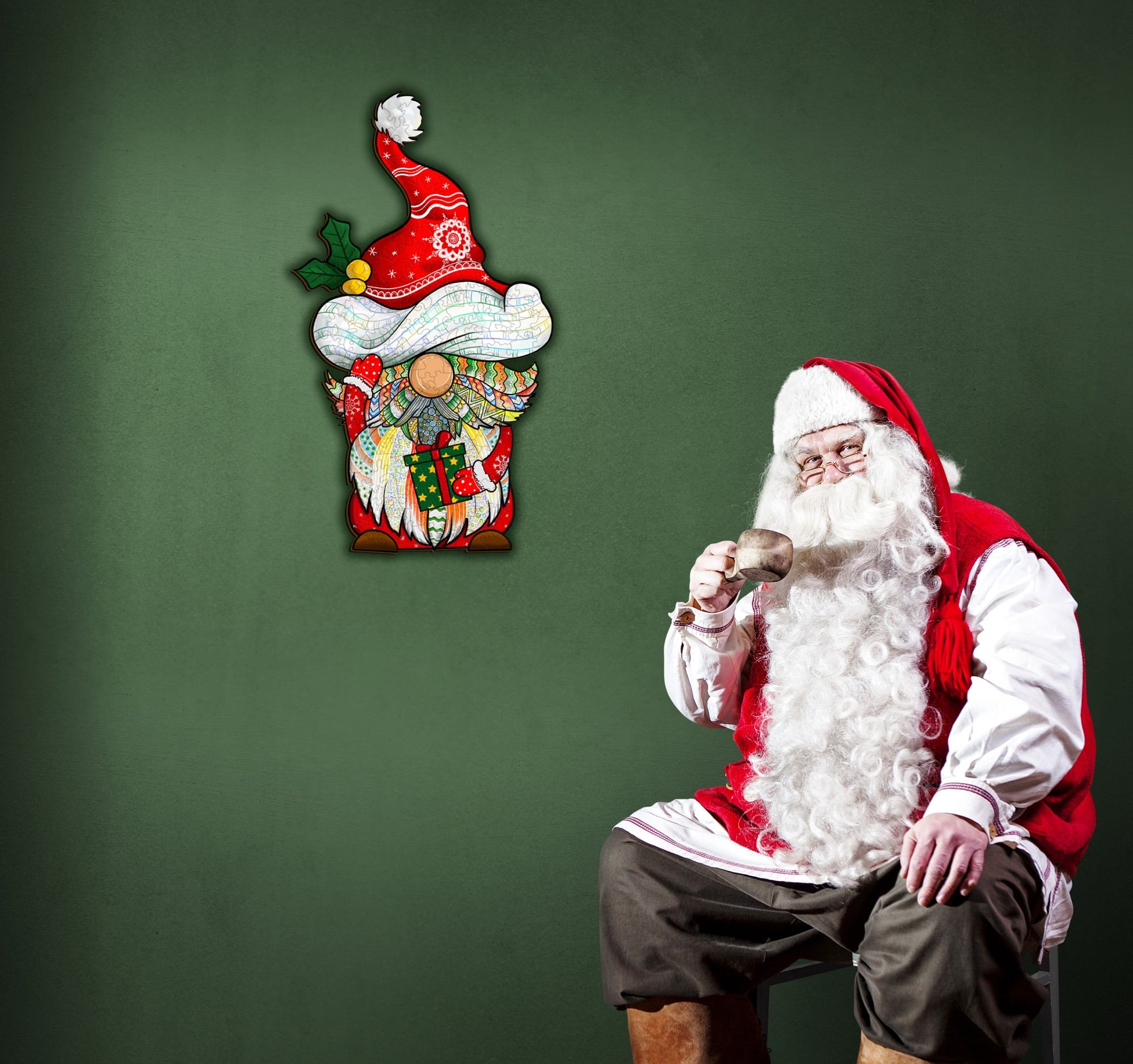 Wooden Jigsaw Puzzle-CHRISTMAS GOBLIN - Image 8