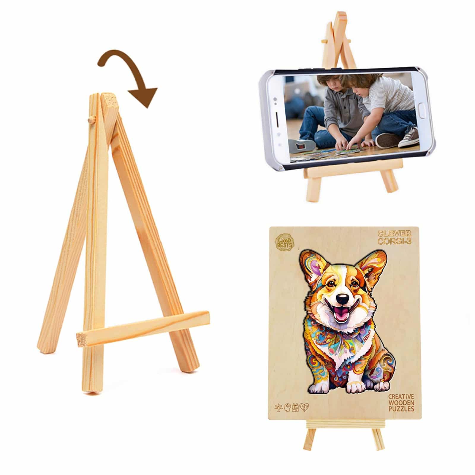 Wooden Jigsaw Puzzle-CLEVER CORGI-3 - Image 6