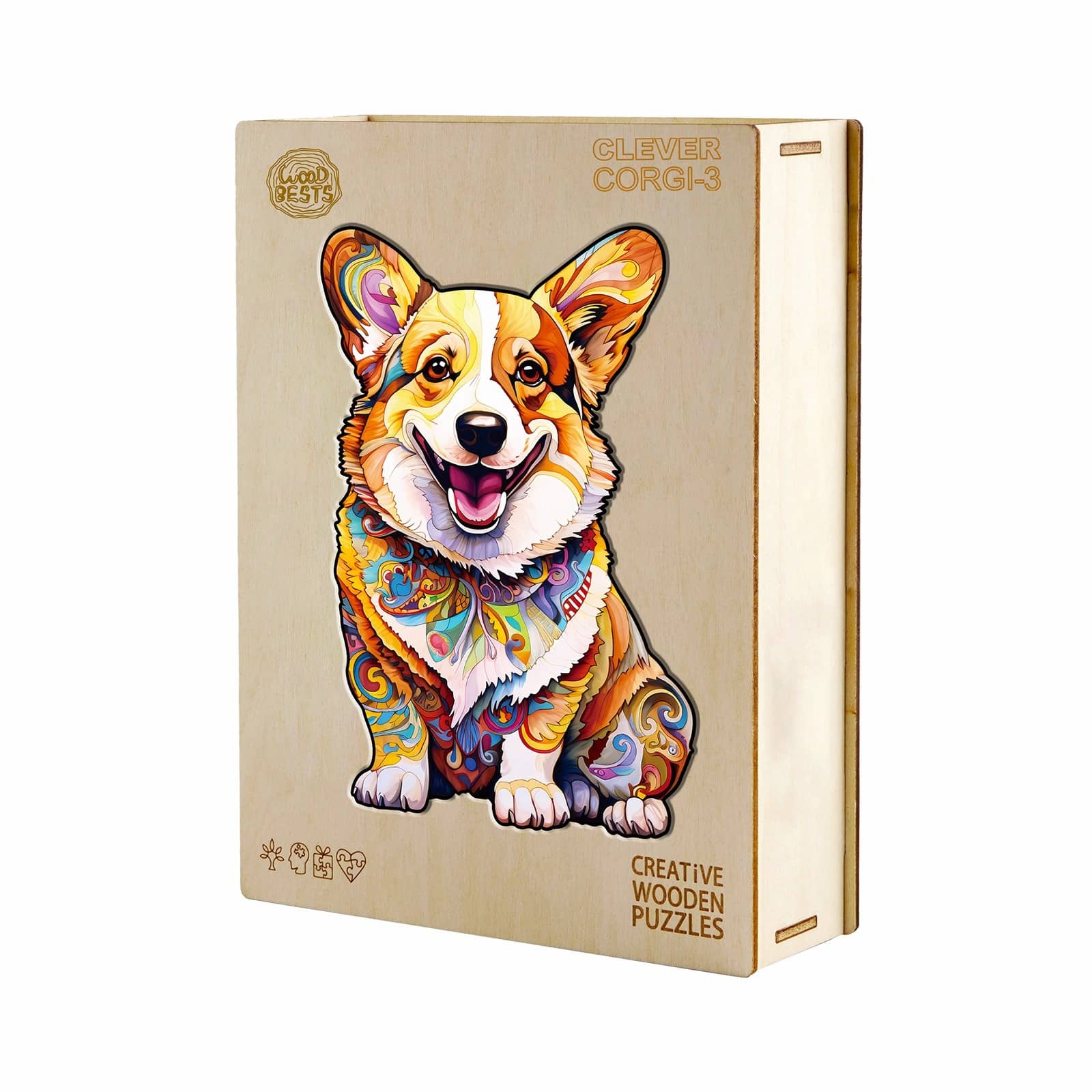 Wooden Jigsaw Puzzle-CLEVER CORGI-3 - Image 5