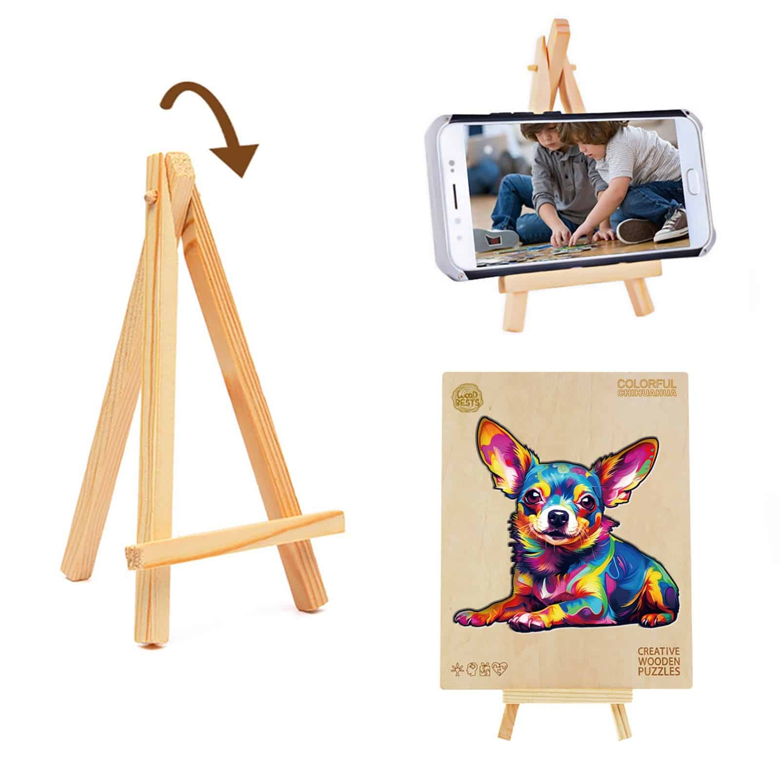 Wooden Jigsaw Puzzle-Colorful Chihuahua - Image 6