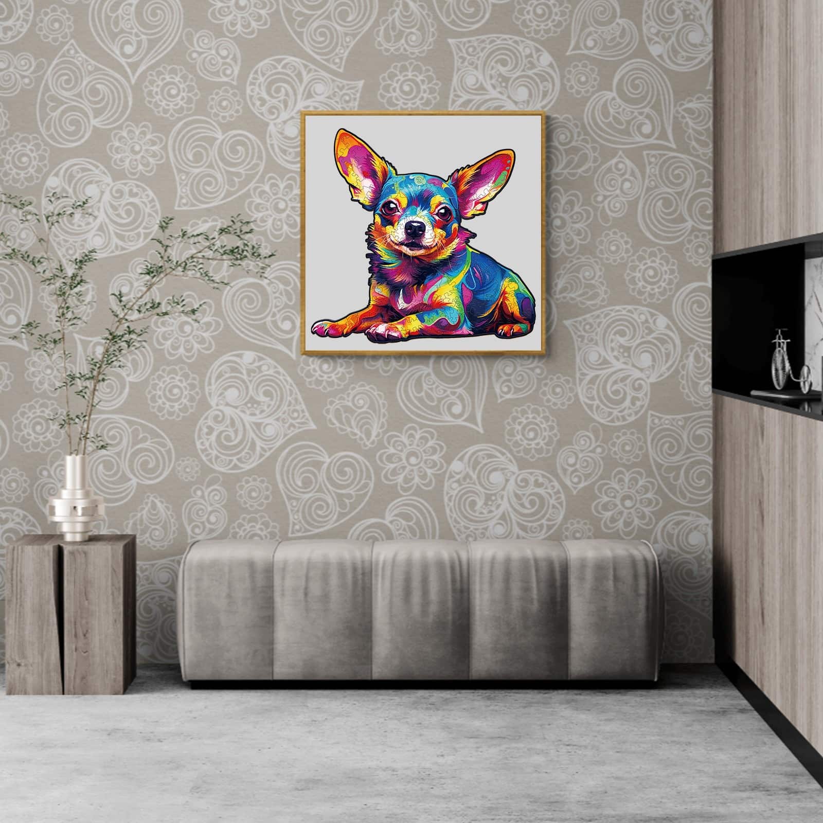 Wooden Jigsaw Puzzle-Colorful Chihuahua - Image 8