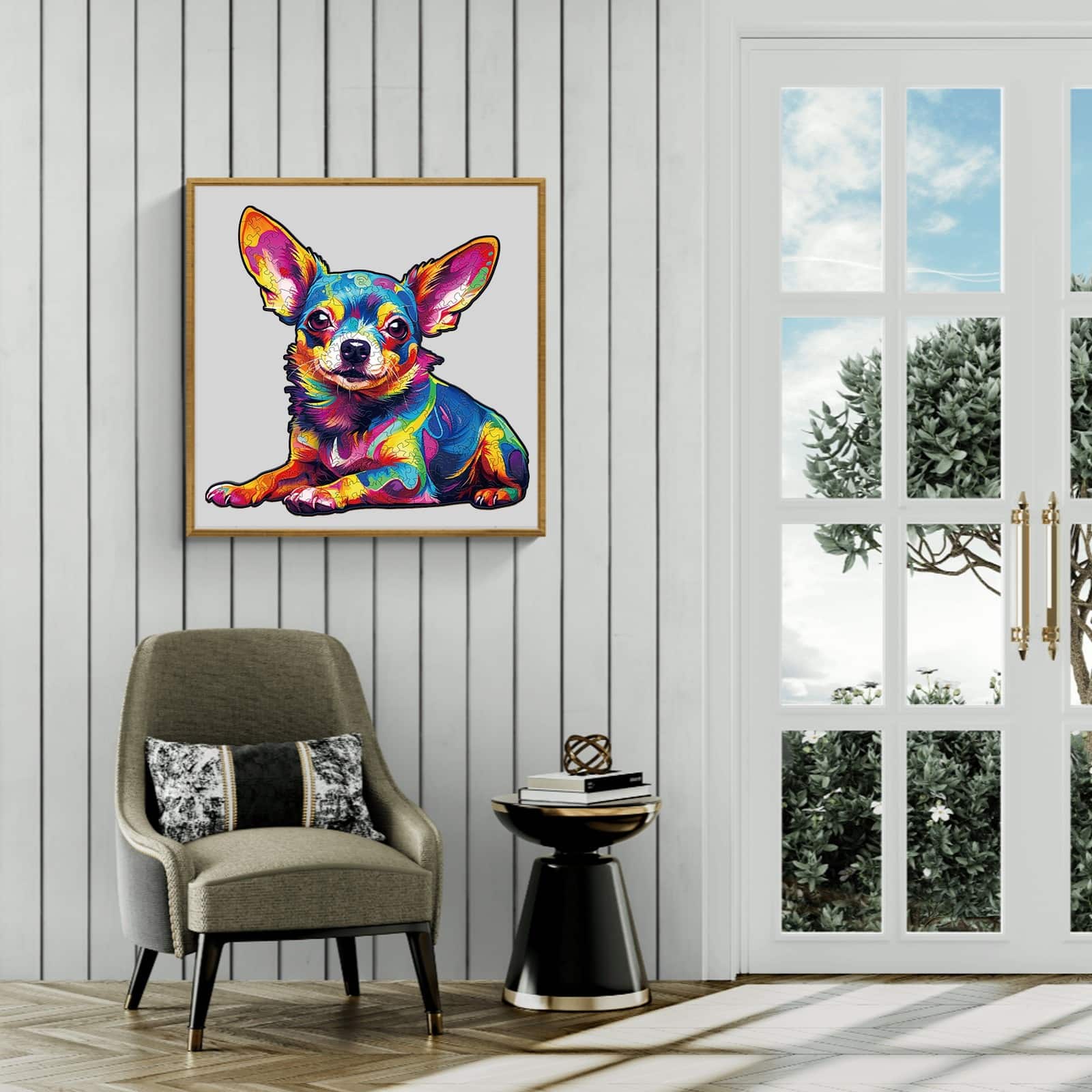 Wooden Jigsaw Puzzle-Colorful Chihuahua - Image 7