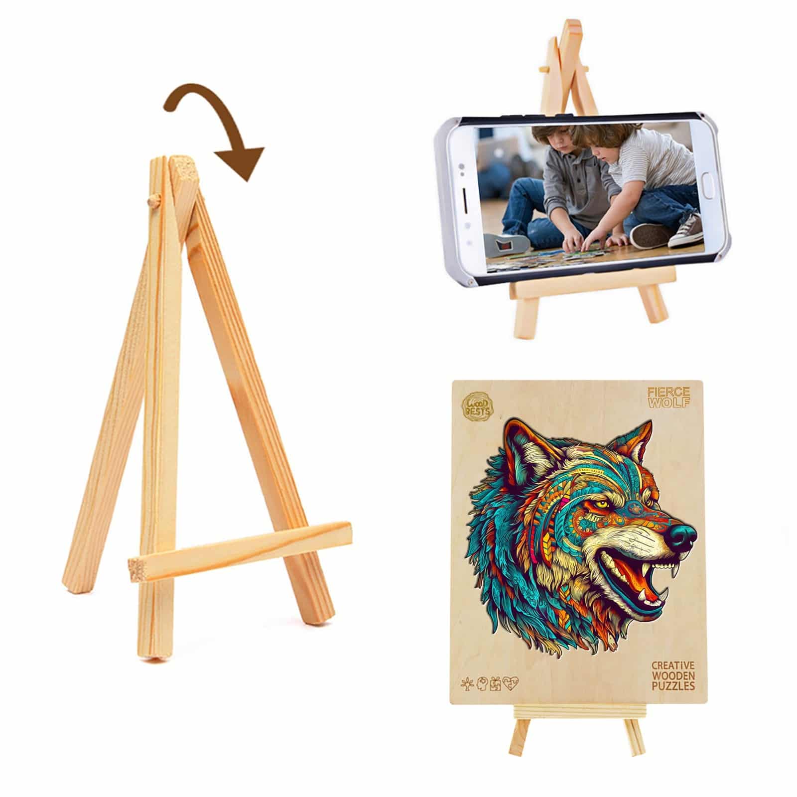 Wooden Jigsaw Puzzle-Fierce Wolf - Image 6