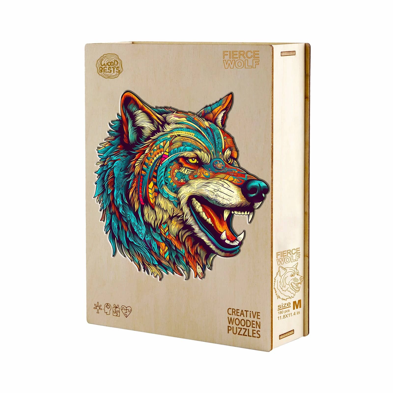 Wooden Jigsaw Puzzle-Fierce Wolf - Image 5