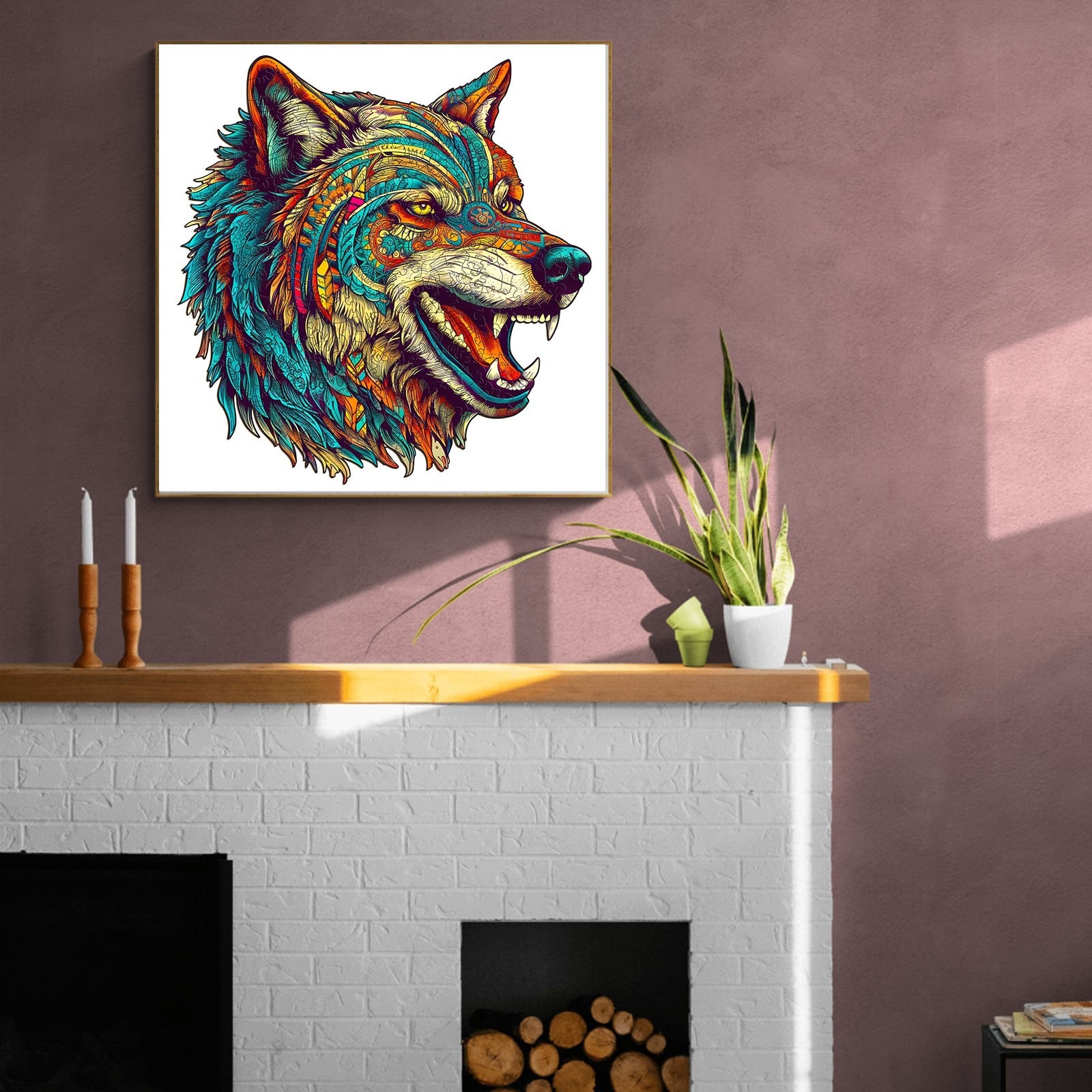 Wooden Jigsaw Puzzle-Fierce Wolf - Image 8
