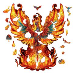 Alternative view of Wooden Jigsaw Puzzle-Flame-born Phoenix