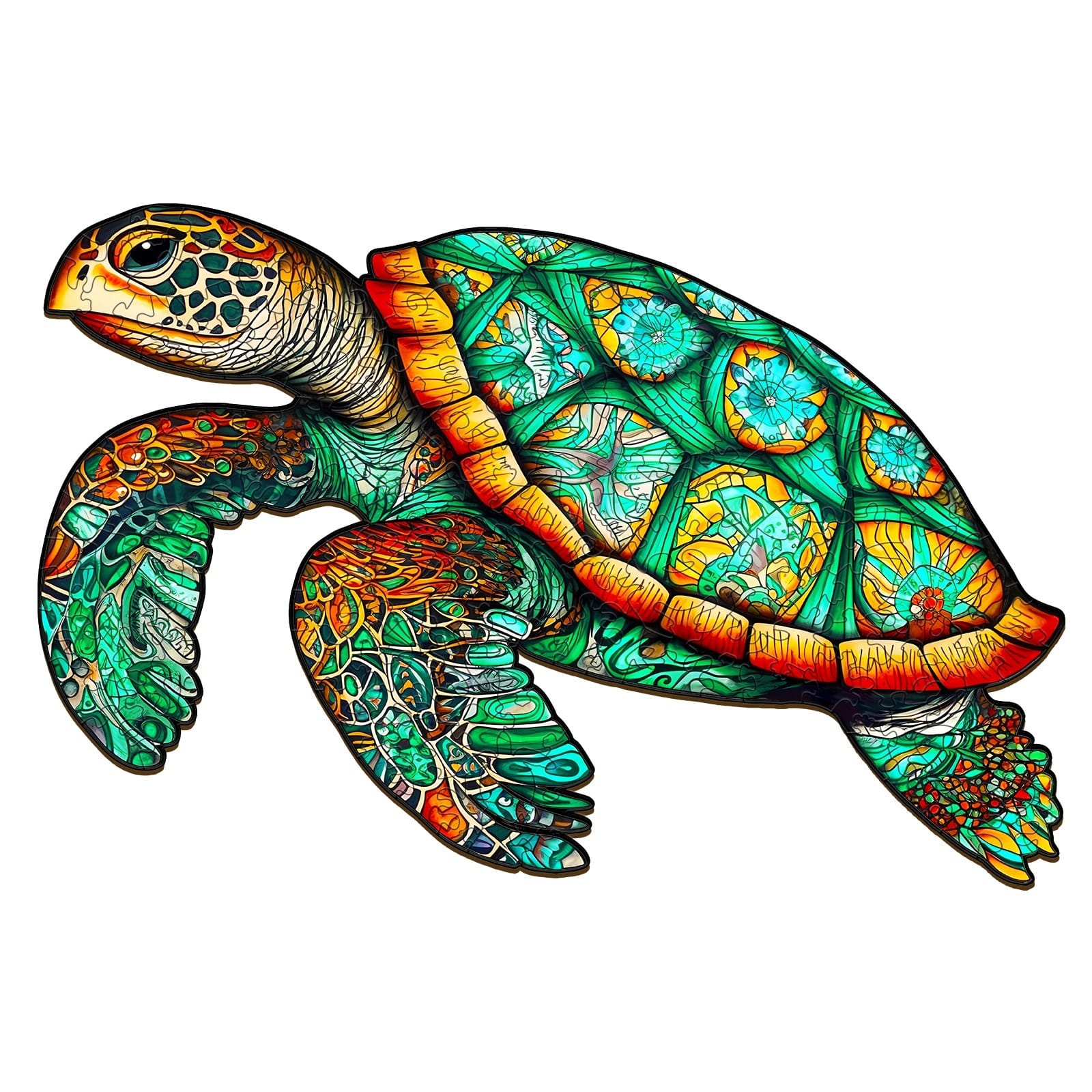 Wooden Jigsaw Puzzle-Graceful Sea Turtle