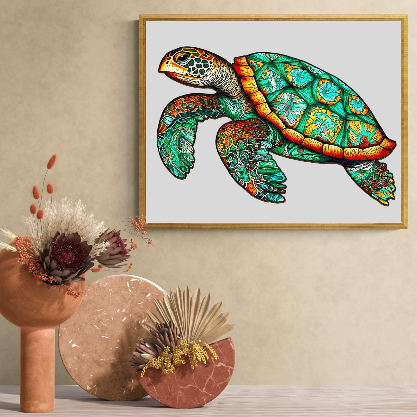 Wooden Jigsaw Puzzle-Graceful Sea Turtle - Image 7