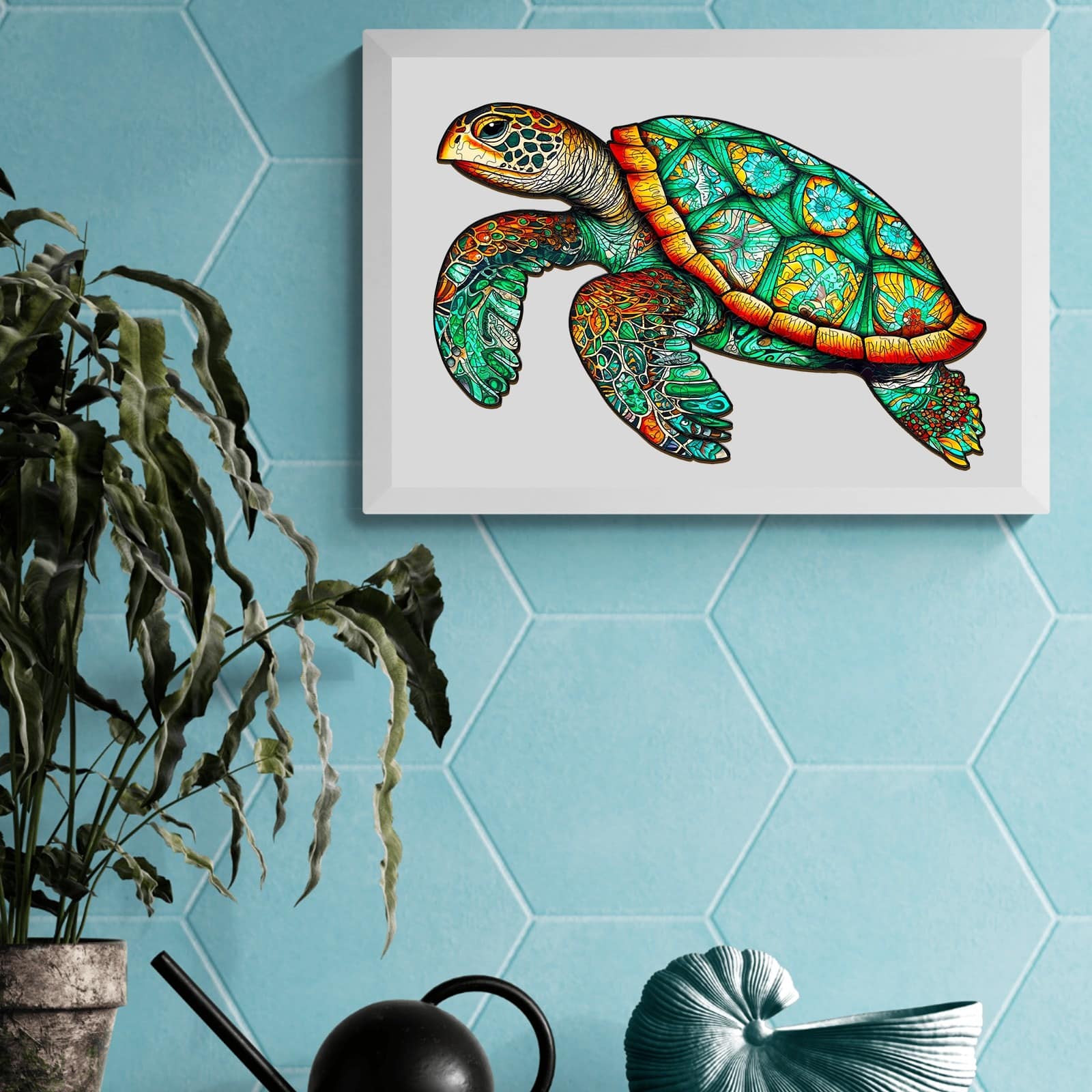 Wooden Jigsaw Puzzle-Graceful Sea Turtle - Image 8
