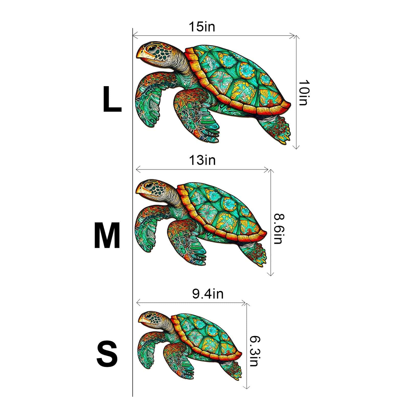 Wooden Jigsaw Puzzle-Graceful Sea Turtle - Image 3
