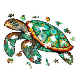 Alternative view of Wooden Jigsaw Puzzle-Graceful Sea Turtle