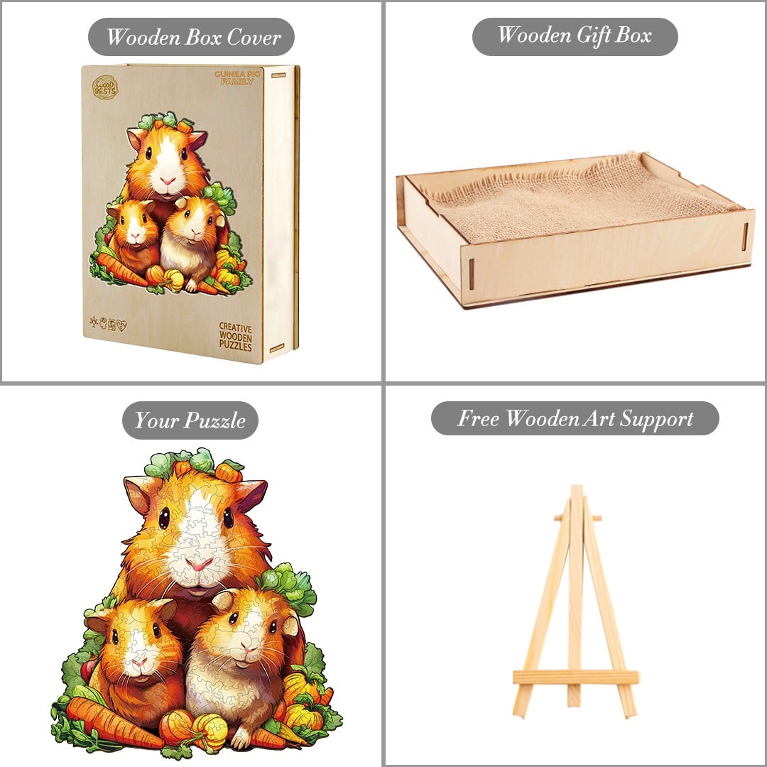 Wooden Jigsaw Puzzle-Guinea Pig Family - Image 4