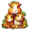 Wooden Jigsaw Puzzle-Guinea Pig Family