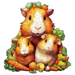 Wooden Jigsaw Puzzle-Guinea Pig Family