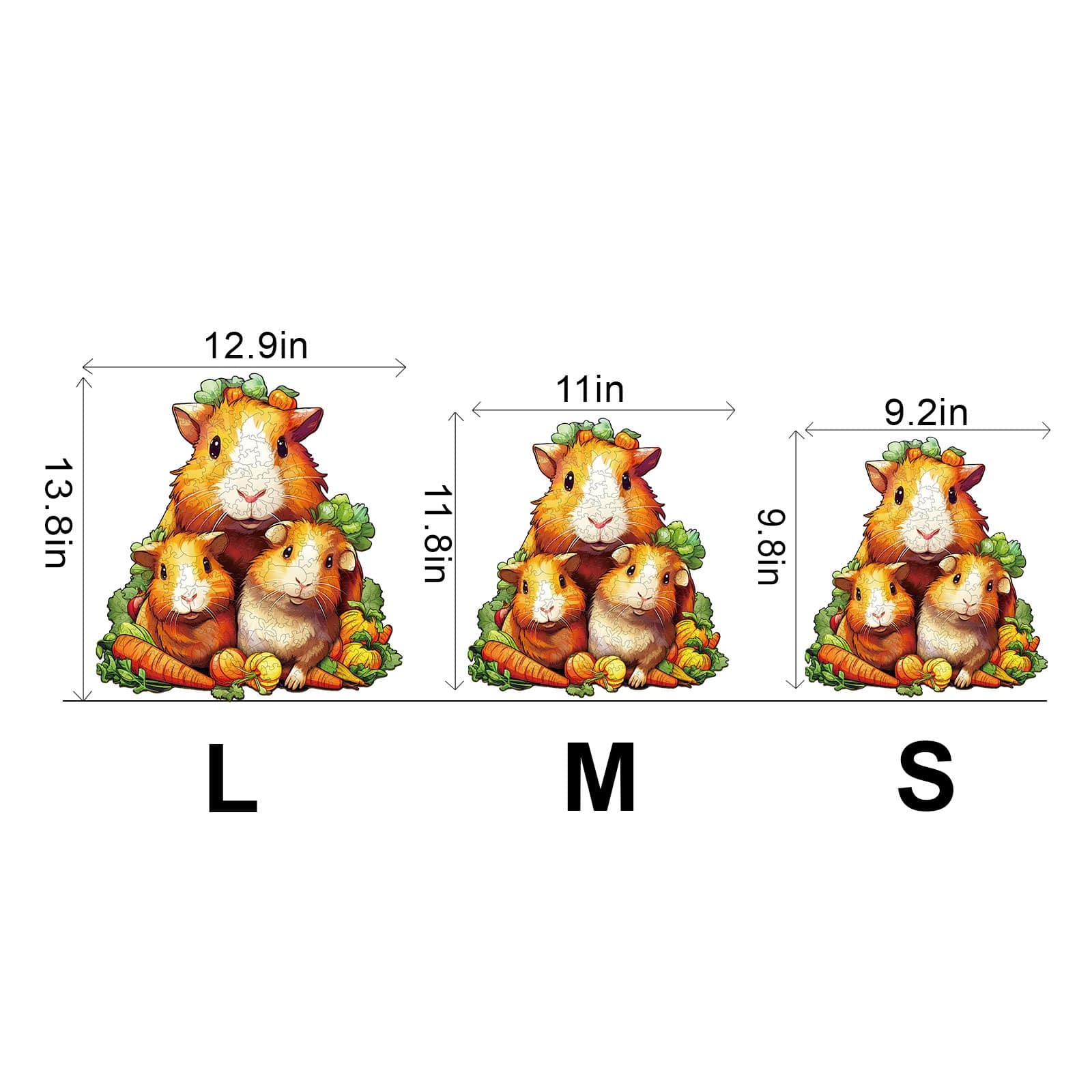 Wooden Jigsaw Puzzle-Guinea Pig Family - Image 3