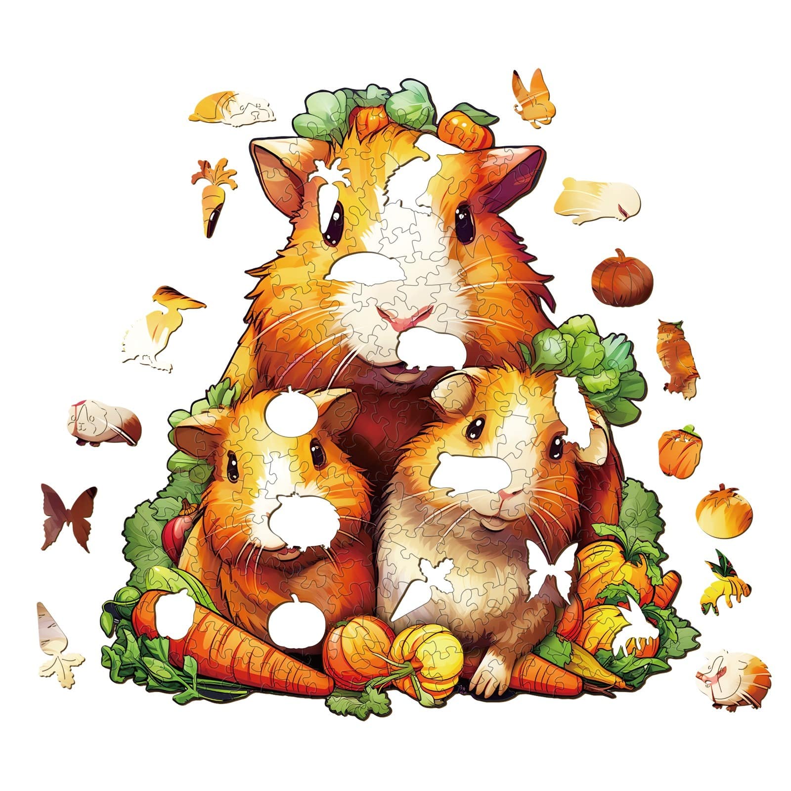 Wooden Jigsaw Puzzle-Guinea Pig Family - Image 2
