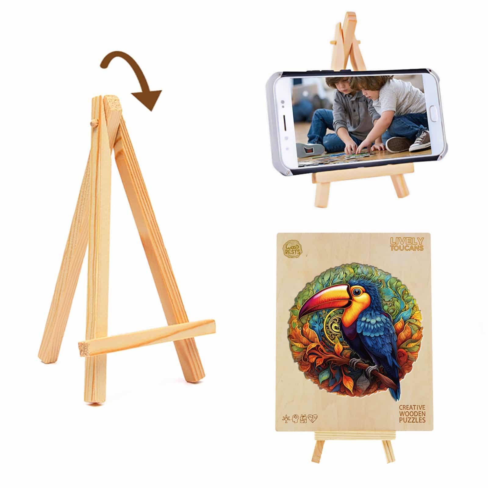 Wooden Jigsaw Puzzle-Lively Toucans - Image 6