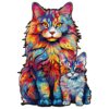 Wooden Jigsaw Puzzle-Maine Coon family-2