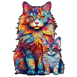 Wooden Jigsaw Puzzle-Maine Coon family-2