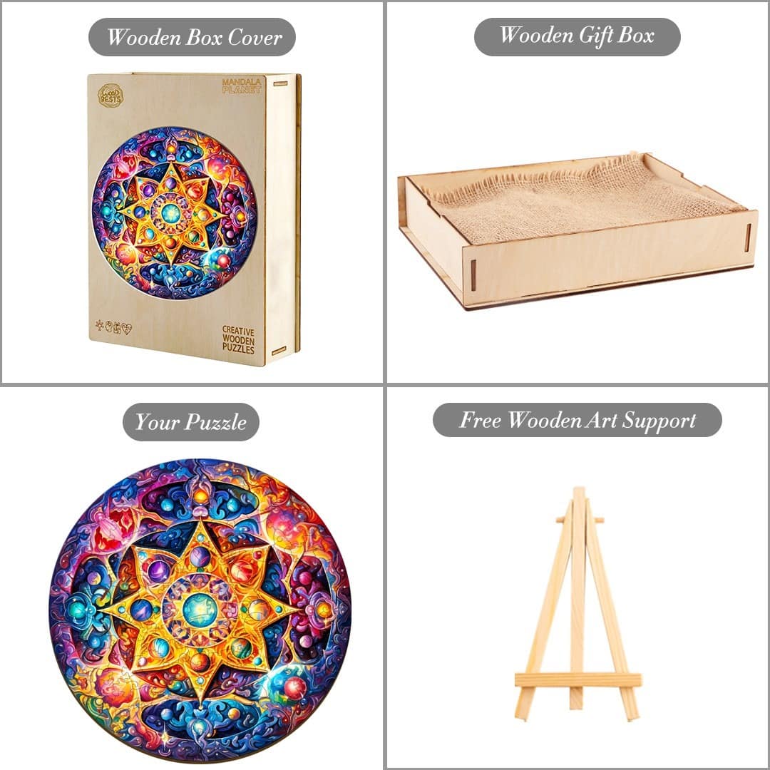 Wooden Jigsaw Puzzle-Mandala Planet - Image 4