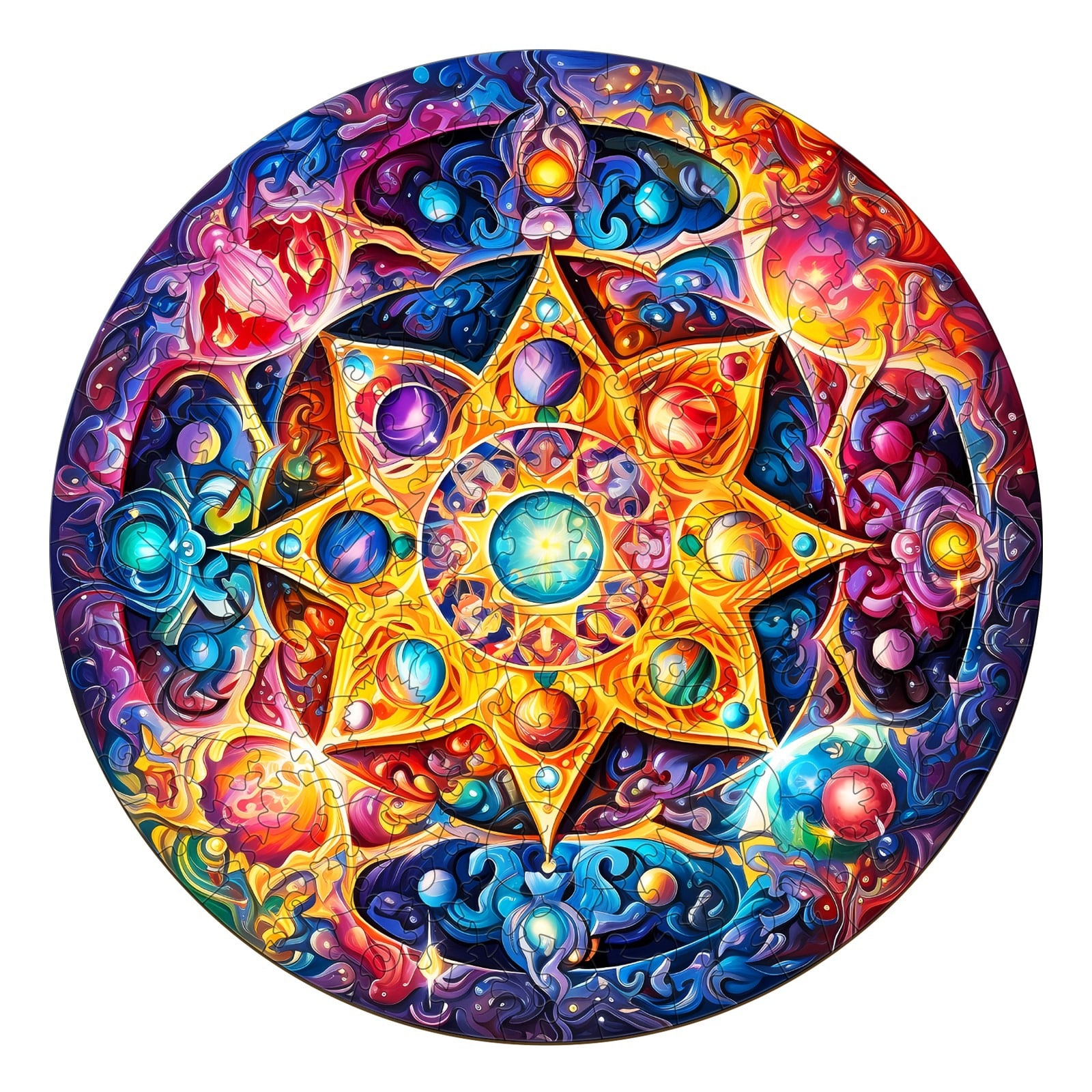 Wooden Jigsaw Puzzle-Mandala Planet