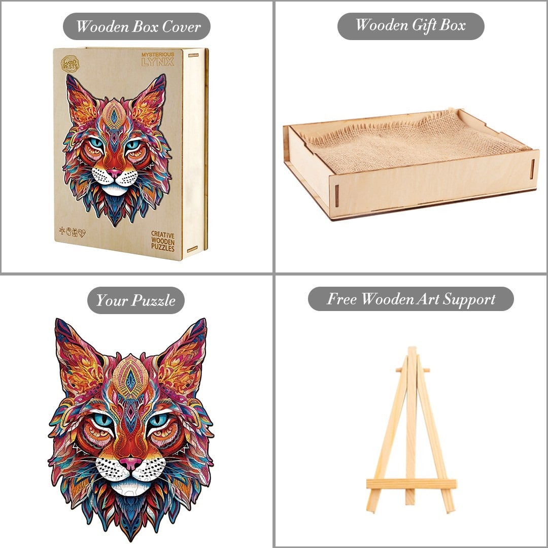 Wooden Jigsaw Puzzle-MYSTERIOUS LYNX - Image 4