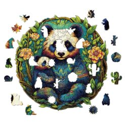 Alternative view of Wooden Jigsaw Puzzle-Panda Family 2