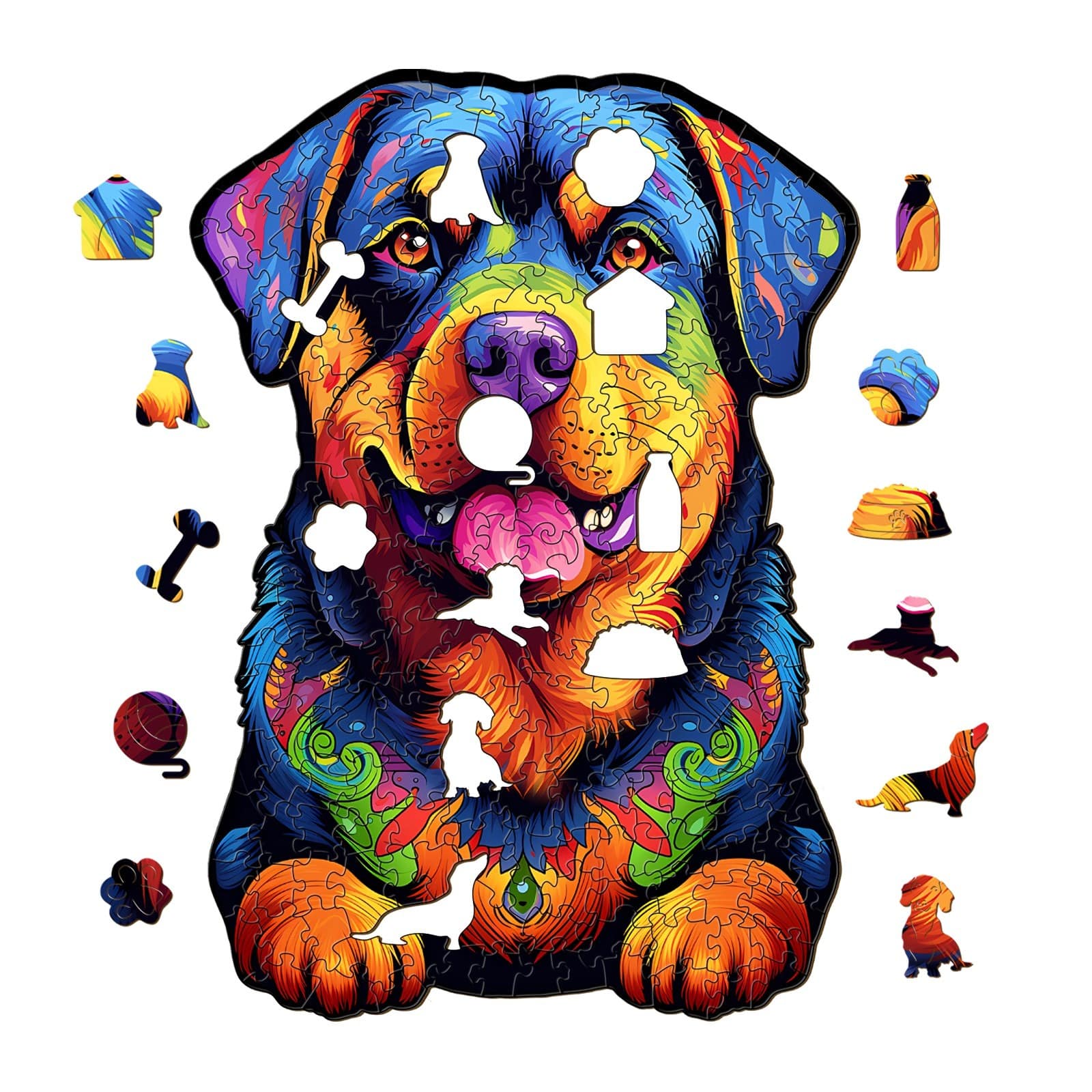 Wooden Jigsaw Puzzle-Rottweiler-2 - Image 2