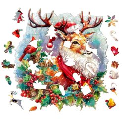 Alternative view of Wooden Jigsaw Puzzle-Sparkle Christmas Reindeer