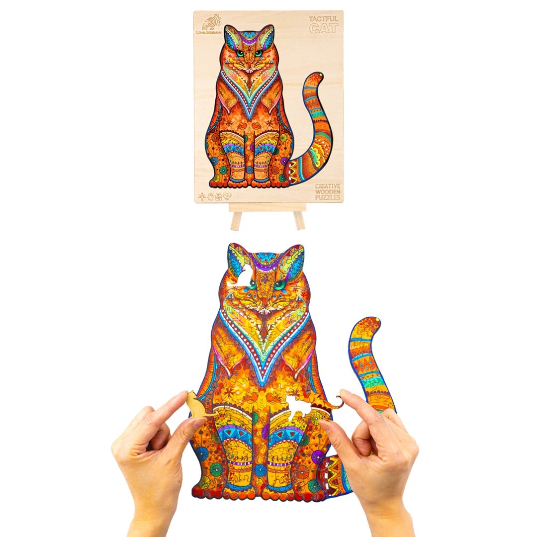 Wooden Jigsaw Puzzle-TACTFUL CAT - Image 7