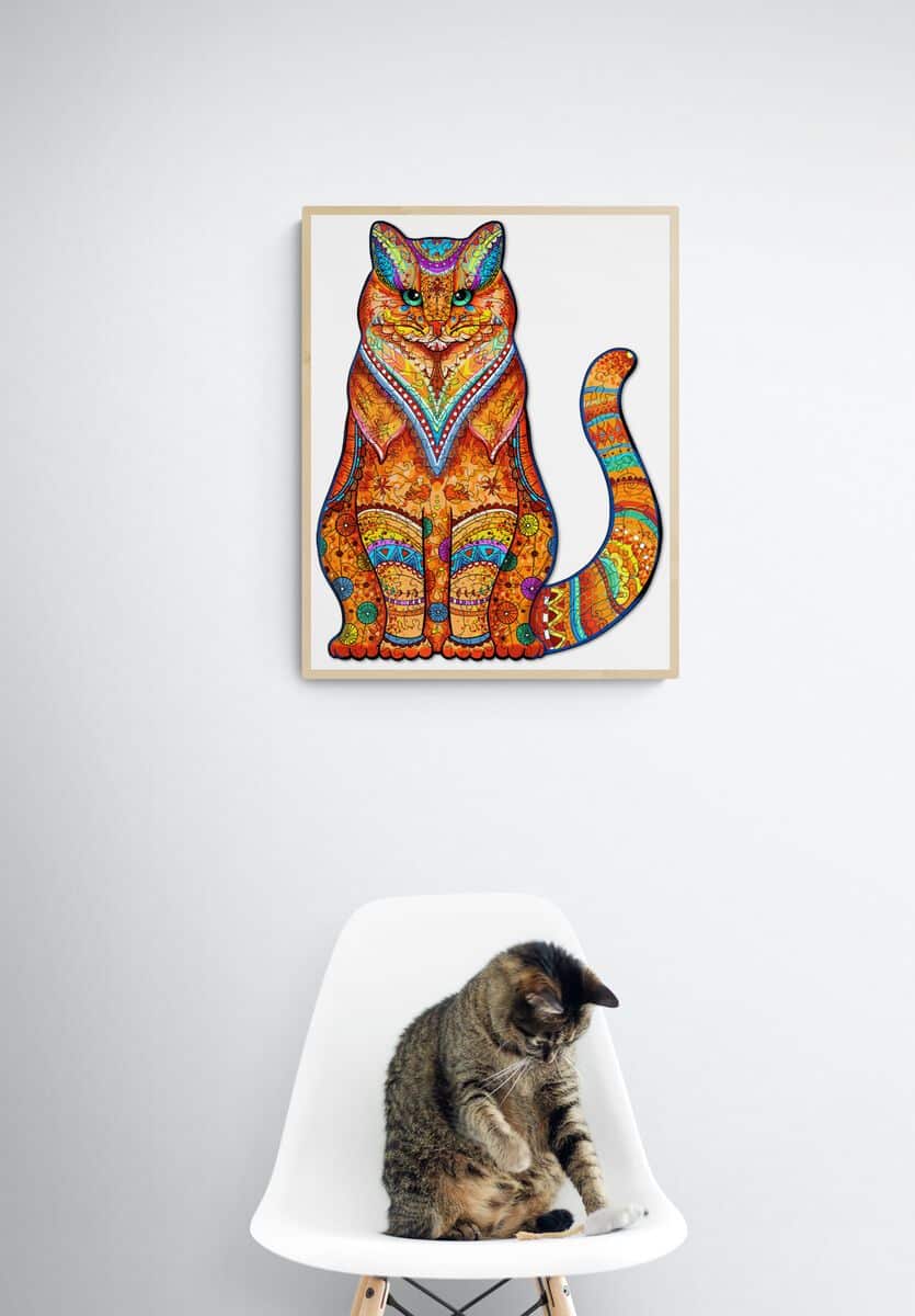 Wooden Jigsaw Puzzle-TACTFUL CAT - Image 9