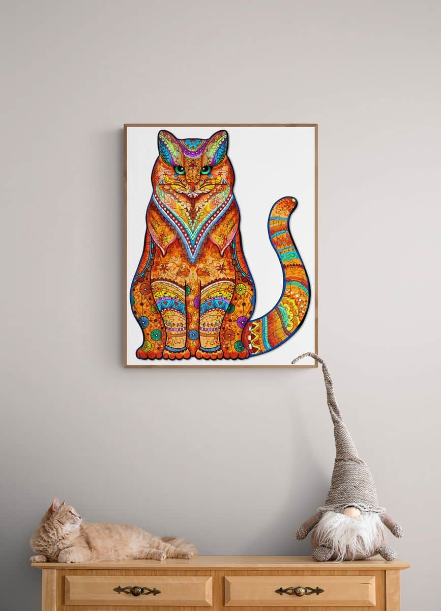 Wooden Jigsaw Puzzle-TACTFUL CAT - Image 10