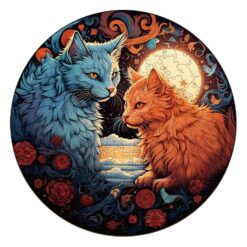 Wooden Jigsaw Puzzle-YIN YANG CAT-1