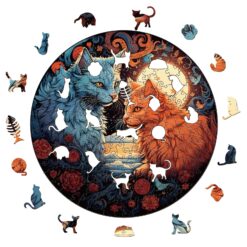 Alternative view of Wooden Jigsaw Puzzle-YIN YANG CAT-1
