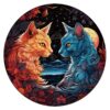 Wooden Jigsaw Puzzle-YIN YANG CAT-2