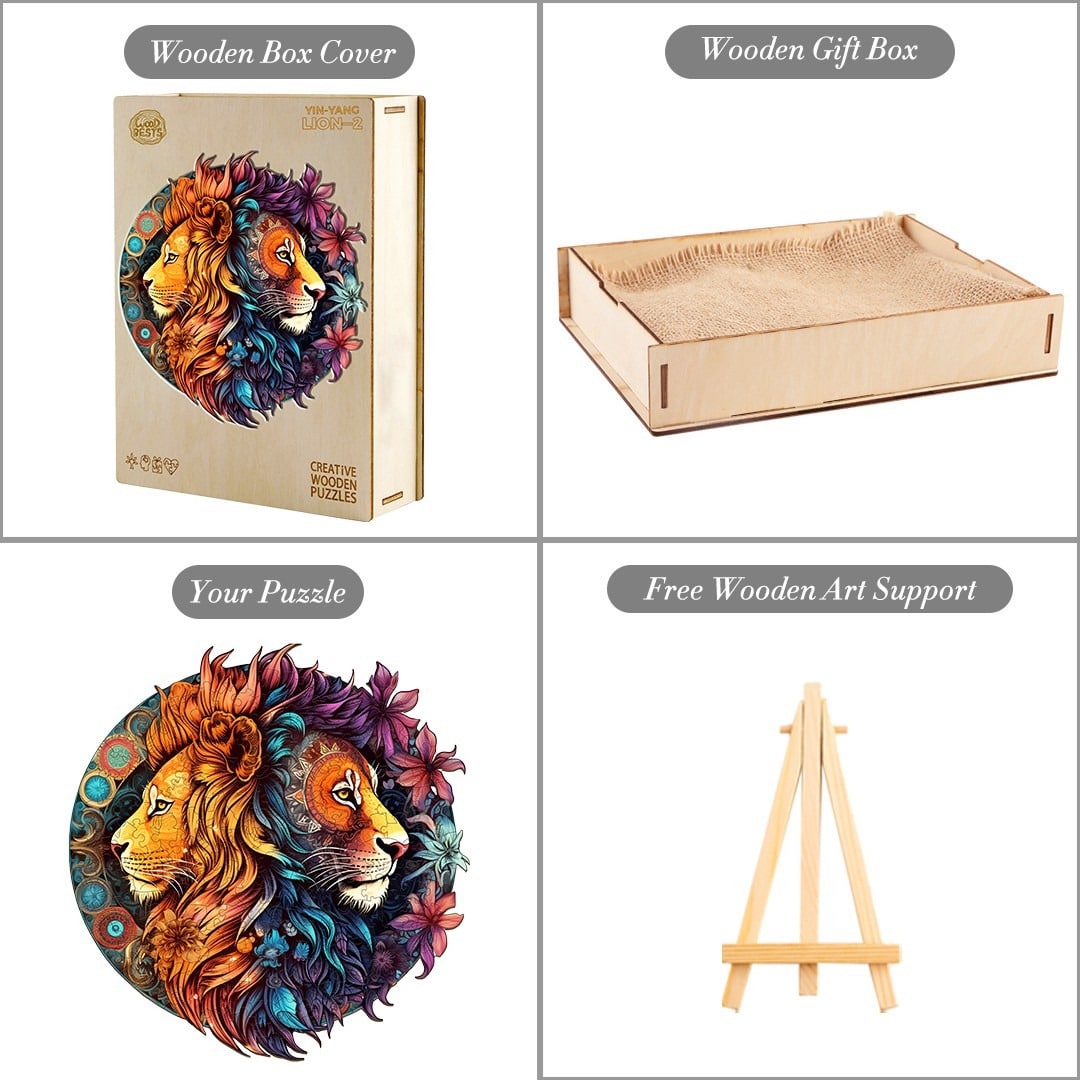 Wooden Jigsaw Puzzle-Yin-Yang Lion-2 - Image 4