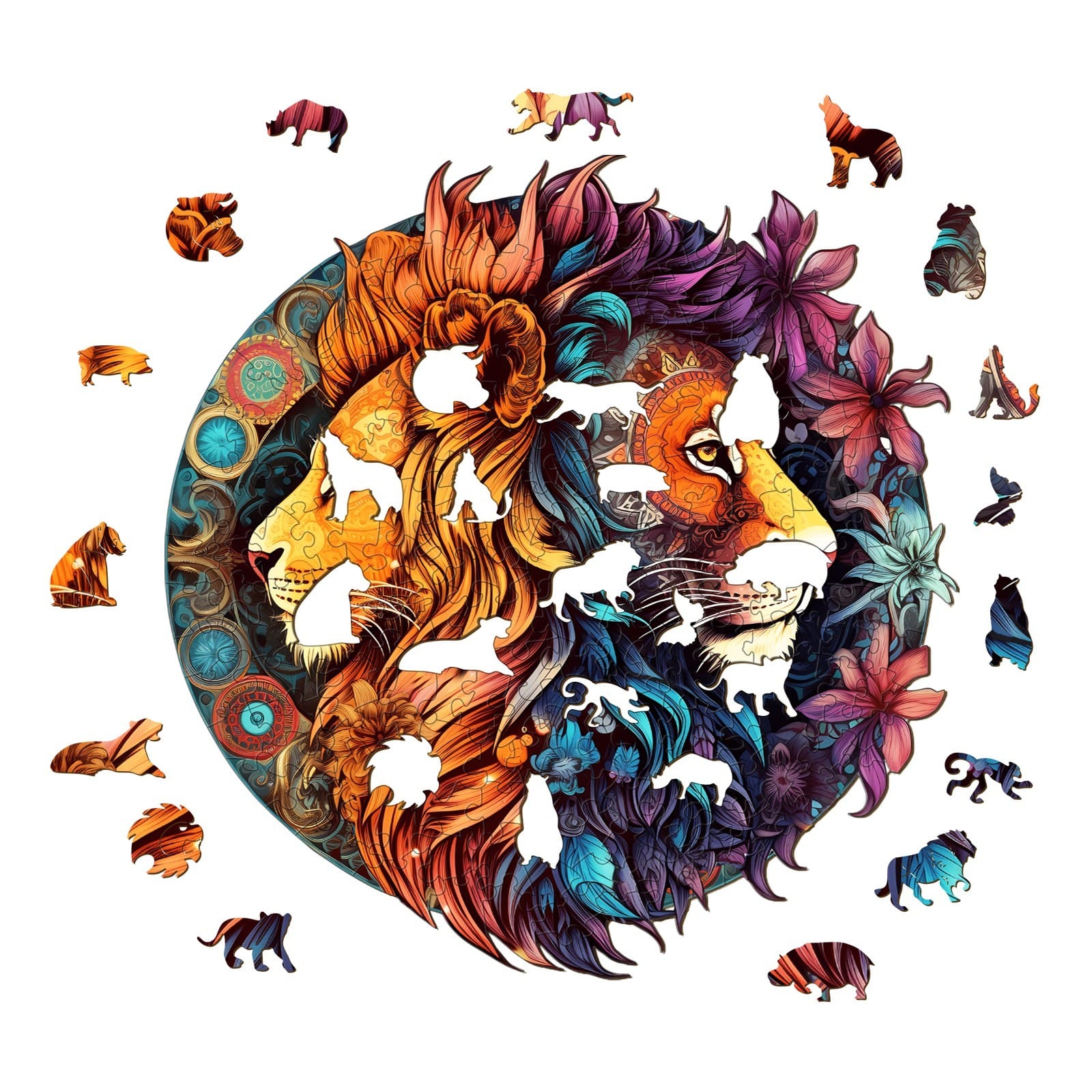 Wooden Jigsaw Puzzle-Yin-Yang Lion-2 - Image 2