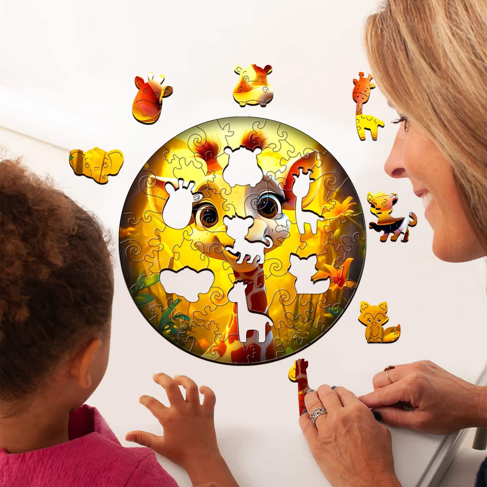 Children Wooden Jigsaw Puzzle-Cute Giraffe - Image 3