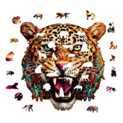 Alternative view of Wooden Jigsaw Puzzle-Agile Leopard