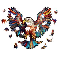 Alternative view of Wooden Jigsaw Puzzle-Bald Eagle with Spread Wings