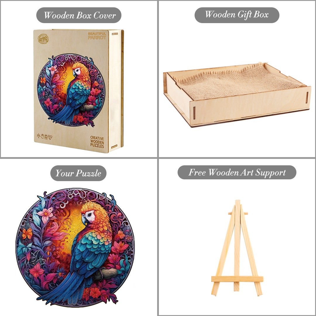 Wooden Jigsaw Puzzle-Beautiful Parrot - Image 4