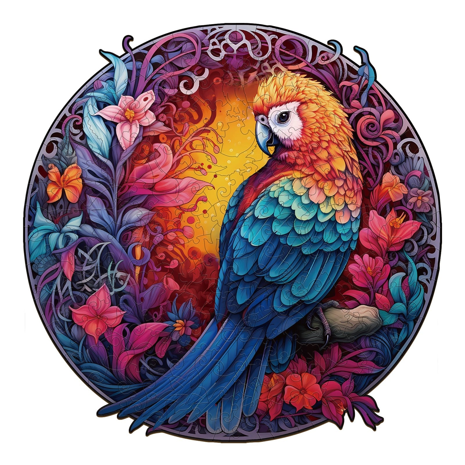 Wooden Jigsaw Puzzle-Beautiful Parrot